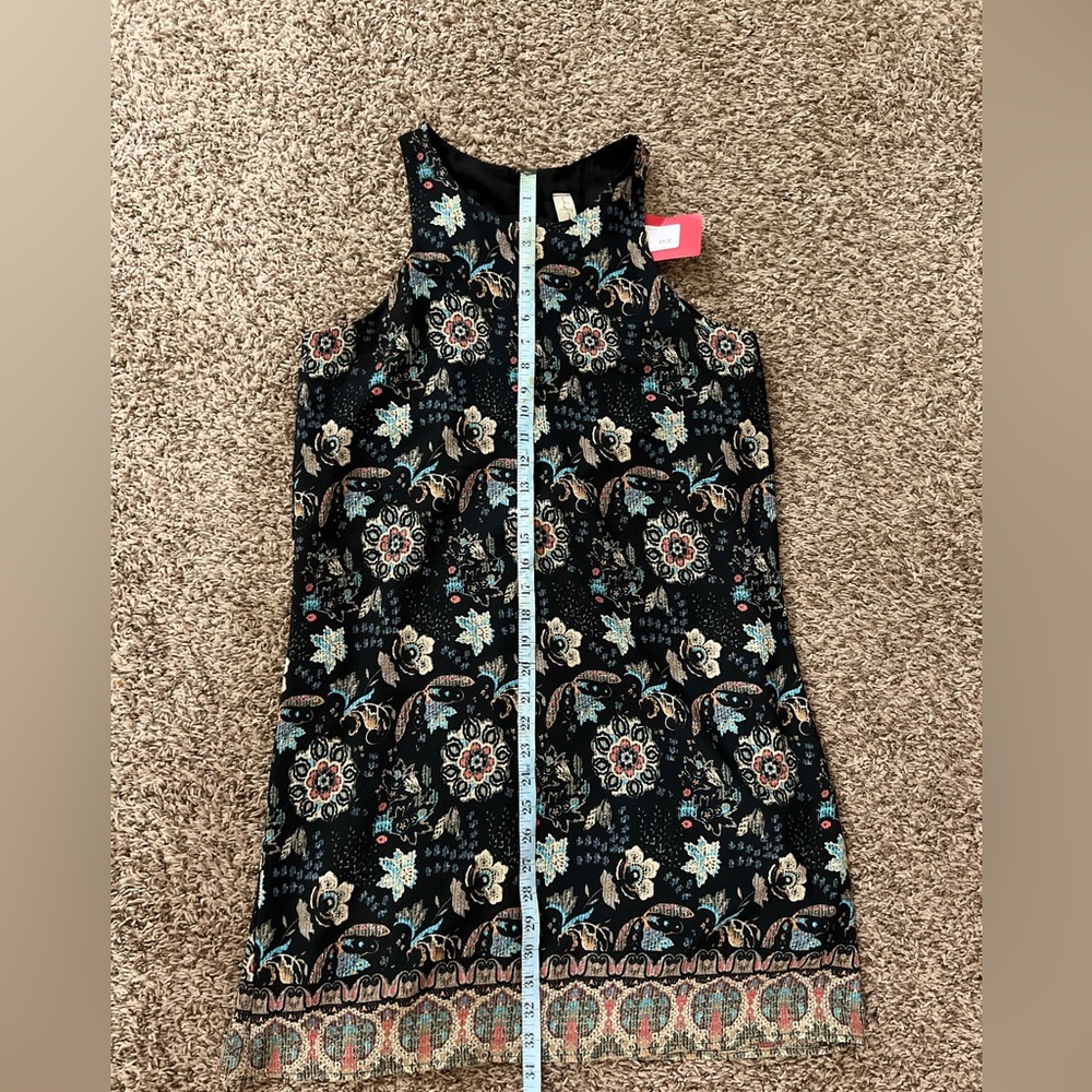 Allison Joy Medium Black Multi print Sleeveless Shift Dress - Picture 2 of 9